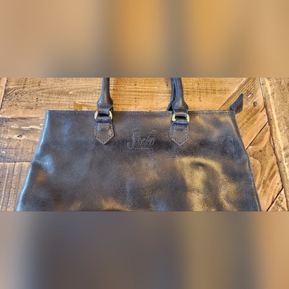 Sseko Vintage Leather Satchel Black Handbag Boho - Picture 4 of 11